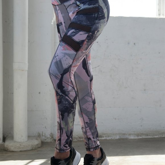 Smal Nina B. Roze multi-color legging | full length - Picture 1 of 4